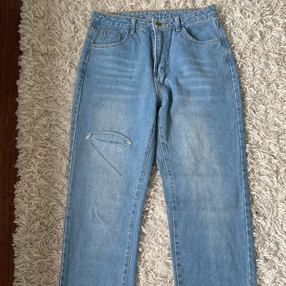 Medium Light Wash Wide Leg Jeans